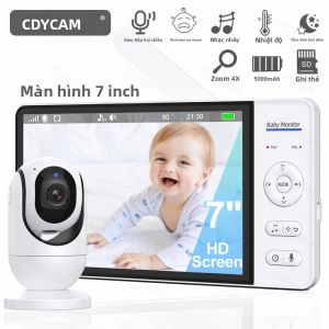 Máy Giám Sát Trẻ Em Không Dây 7 Inch Với Âm Thanh Hai Chiều Tầm Nhìn Ban Đêm Zoom 4X Pin 5000mAh - Giám Sát Video & Âm Thanh Di Động Để Bảo Vệ Trẻ Em