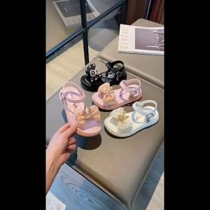 (Nhập Nguyên Hộp) Sandal Bé Gái Đính Nơ Xinh Phong Cách Hàn Quốc Sezi 21 đến 31 - SA053 Dép Quai Hậu Cho Bé Gái Đi Học Đính Tai Thỏ Cực Xinh