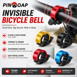 PINMOAP 1PC Hidden Bike Bell Invisible Bicycle Handlebar Bell Loud Clear Sound Cycling Bell Easy Install For Mountain Road Bikes
