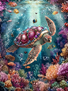 500/1000/1200/2000PCS Jigsaw Puzzle Peaceful Tortoise Coral Scene For Adults Ideal For Stress Relief And Relaxation