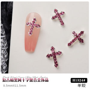 Dark Punk Style Cross Nail Art Accessories Full of Diamonds Metal Popular Internet Red New Arrival 2025 from Korean Brand Hanziyuan