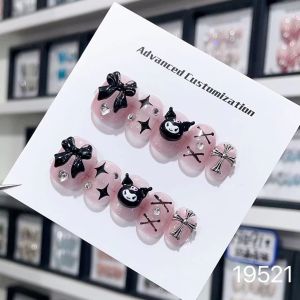 Handmade Nail Art Stickers for Girls 10 Years Old Cartoon Design Wearable Nail Tips Children Cute Pure Handmade Nail Extensions