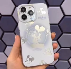 NEW Case !! SILVER MATTE MICKEY MINNIE ip 15 PROMAX 15 PRO 15 14PROMAX 14PRO 14 13PROMAX 13PRO 13 12PROMAX 12PRO 12 11 SOFTCASE ANTISHOCK