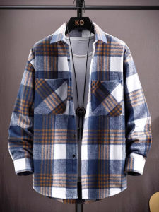 Kawadu | Youth Mens Stylish Fitted Thickened Casual Checkered Shirt