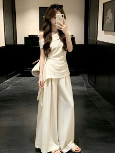 SUSIEYUAN | Stylish OOTD Short Sleeve T-Shirt and Wide Leg Pants Set