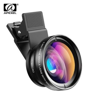 apexel | APEXEL Phone Lens Kit 0.45x Super Wide Angle & 12.5x Macro Micro Lens HD Camera Lentes for iPhone Samsung Xiaomi More Cellphones