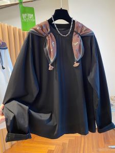 plus Size Long Sleeve T-Shirt Womens Loose Belly Covering Two-Piece Set Spring Autumn Casual Comfortable Breathable Cotton