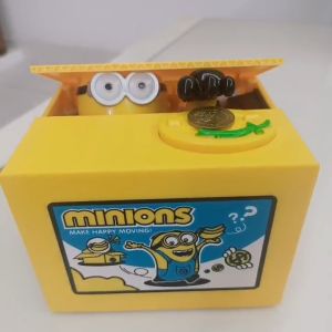 [MSIA SHIP] NOVELTY Super Cute Minions Stealing Coins Piggy Bank with Music Kids Birthday Christmas Party Present Money Savings Box Toys Stationery Children Gifts Goodies Doorgift Tabung Duit Syiling Hadiah Kanak Budak Lelaki Perempuan Mainan 小黄人 扑满 存钱罐