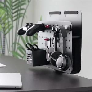 Rotating Steel Desk Pegboard Organizer Laptop Tablet Stand Headphone Controller Pen Cup Holder for Office Gaming Green 데스크 정리대