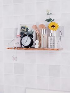 Floating Wall Shelf Wooden Perforation-free Hanging Wall Rack Rumah Floating Shelving Decorative Wall Mounted Book Rack