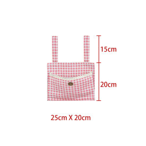 Gingham Hanging Storage Bag Multi-scene Organizer for Chair Oven Crib Car Back Seat Sundries Storage Holder Home Decor
