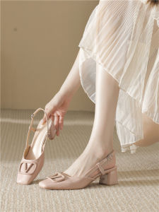 Wide Fit French Style Ankle-Strap Heeled Sandals