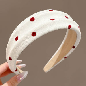 NING ZHOU | Red Polka Dots Wide Headband