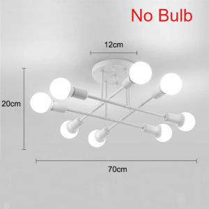 Retro Industrial Wrought Iron Material 8 Heads LED Ceiling Lamp Home Luminaire Modern Living Room Light E27 Decoration Light