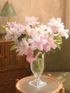 ต้นไม้แก้วคริสตัลสไตล์ยุโรปสูง เครื่องประดับตกแต่งห้องพักแบบหรูหรา ขวดดอกไม้ระดับไฮเอนด์สำหรับห้องนั่งเล่น วัสดุแก้ว