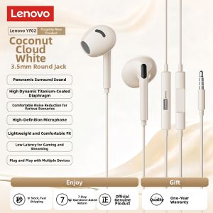 Lenovo | Wired Half-in-ear Sports Gaming Karaoke Noise-reducing Earphones