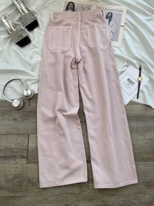 High Waist Wide Leg Pink Denim Jeans Womens Loose Fit Straight Leg Pants Autumn Fashion New Style Casual Cotton Jeans