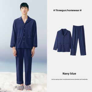 THREEGUN | Cooling Antibacterial Long Sleeve Long Pants Sleepwear
