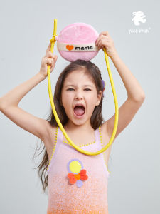 Cute Original Design Small Pink Puff Crossbody Bag for Girls Childrens Outing Bag Casual Style Baby Clothes And Accessories