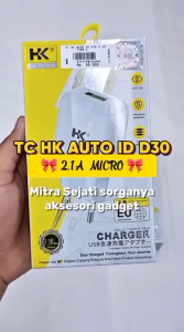 HK Charger D30 Single USB Fast Charge 2.1A Kabel USB to Micro