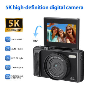5K Ultra HD Camera 75MP Max Photo AF Auto Focus 3.0 Inch HD Screen 18X Digital Zoom WiFi APP Control Webcam Compatible wit