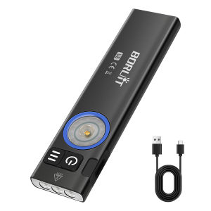 BORUiT U8 650LM EDC LED Flashlight Type-C Rechargeable Work Light Torch with Magnet Waterproof Camping Pocket Lantern