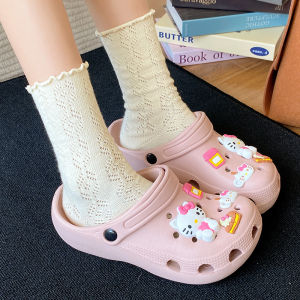 EVA Princess Style Slippers Womens Summer Outdoor Wear Anti-Slip Thick Bottomed Beach Head Covered Clog Shoes Youth Daily Use