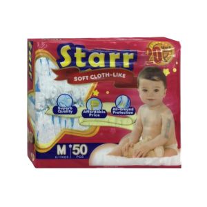 Starr Soft Cloth-Like Pants Baby Diaper Medium 50