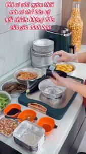 Khay bạc lót nồi chiên không dầu Đĩa Nhôm hạn chế dầu mỡ dính vào nồi chiên Đường Kính 18.5cm.22cm và 24cm  tramanhshop