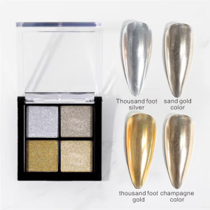 1 Piece Four Color Solid Magic Mirror Powder Metal Color Nail Mirror Flash Nail Gel Polish Holographic Color Ultra Bright Metal