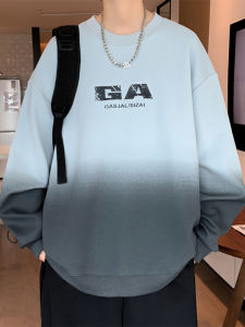 เสื้อฮู้ดคอกลมแขนยาวทรงหลวมลำลองสำหรับผู้ชาย ฤดูใบไม้ร่วง 2024 เสื้อผ้าทำงานสไตล์อเมริกันสำหรับเยาวชน ทรงหลวม ลำลอง