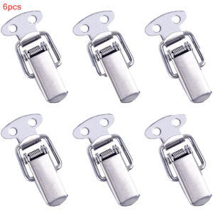 6/12 pcs Mini Stainless Steel Cabinet Boxes Spring Loaded Latch Catch Toggle Clamp Hasp Lock For Chest Box Gift Suitcase Case