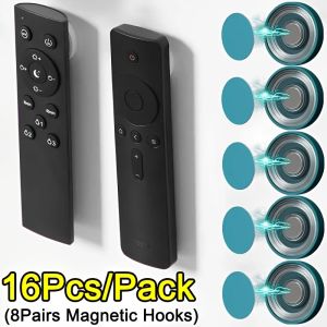 16/2Pcs Wall Mount Magnetic Hooks Anti-Lost Remote Control Magnetic Hooks Fridge Sticker Key Holder Hook Home Storage Organization
