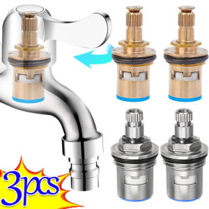 YESPERY 1/2/3pc Universal Replacement Tap Valves 304 Stainless Steel or Brass Cartridge Inner Faucet Valve for Bathroom Clockwise or Anti-clockwise