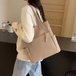 Casual Canvas Bag Student Class Travel Backpack Female Shoulder Bag Male Large Capacity Shoulder Bag Japanese Crossbody Tote Bag