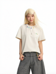 dangerouspeople | Embroidered Beaded Summer Cooling T-shirt