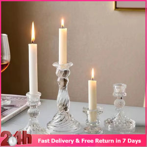 Glass Diamond Candle Holder Nordic Table Pole Candle Holder Home Décor Crystal Candle Holder