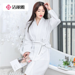Cotton Waffle Bathrobe for Summer Breathable Quick-Dry