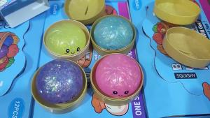 Hot Glitter Dumpling Squishy with Box Dumplings Sensory Squeeze Toy for Stress Relief Fans Birthday Gift Home Office Decorat
