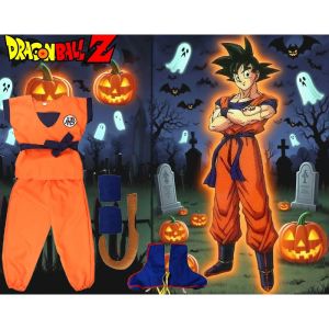 Bandai | Halloween Dragon Ball Super Saiyan Goku Anime COS Same Service Performance Costume Party Personalized Makeup Practice Costume