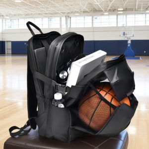 Mens Large Capacity Commuter Backpack Multi-Functional Travel Basketball Bag Expandable Shoe Storage Modern Neutral Style