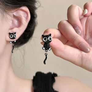Lucky Little Black Cat Earrings For Women Cute And Niche Design Earrings With Sweet And Cool Spicy Girl Style Sweet Earrings