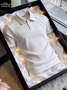YOULIN | Gray Heavy-weight Shoulder-fitting Slimming Polo Shirt