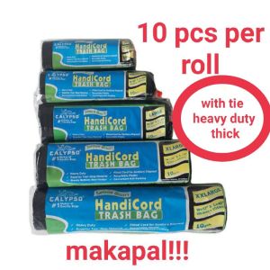 Handicord Heavy-Duty Garbage Bag Trash Bag (All Sizes)10 pcs per roll Calypso brand