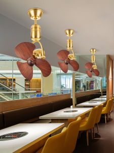 Quiet Energy-Saving Restaurant Bar Counter Ceiling Fan No Light Big Wind Power Iron Art Remote Control Abs Blade Sleep Mode
