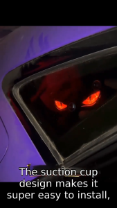 恶魔眼车灯 Demon Eye Car Light Solar Powered Warning Lamp LED Flashing Suction Cup Wireless Window Decoration Universal