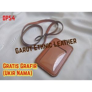 Name Tag/Lanyard (ID Card Holder) Kulit Pria Pull Up Full Kulit Garut Handmade (DP54)