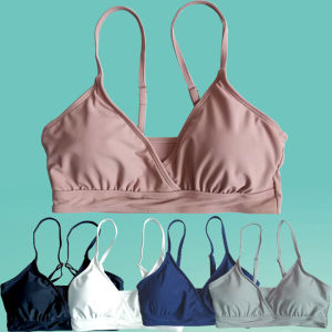 Nylon Swimsuit Womens Single Piece Bra No Steel Support Chest Pad V-Neck Casual Surf Swimsuit in Multiple Colors