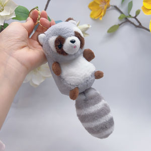 Creative Cartoon Raccoon Plush Keychain Couple Big Tail Bear Hanging Decoration Student Backpack Gifts for Women