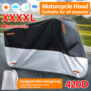 295X110X140Cm 420D 4Xl Motorcycle Cover Silver-Coated Cloth Car Cover Sunscreen Rainproof and Dustproof Oxford Cloth Car Cover